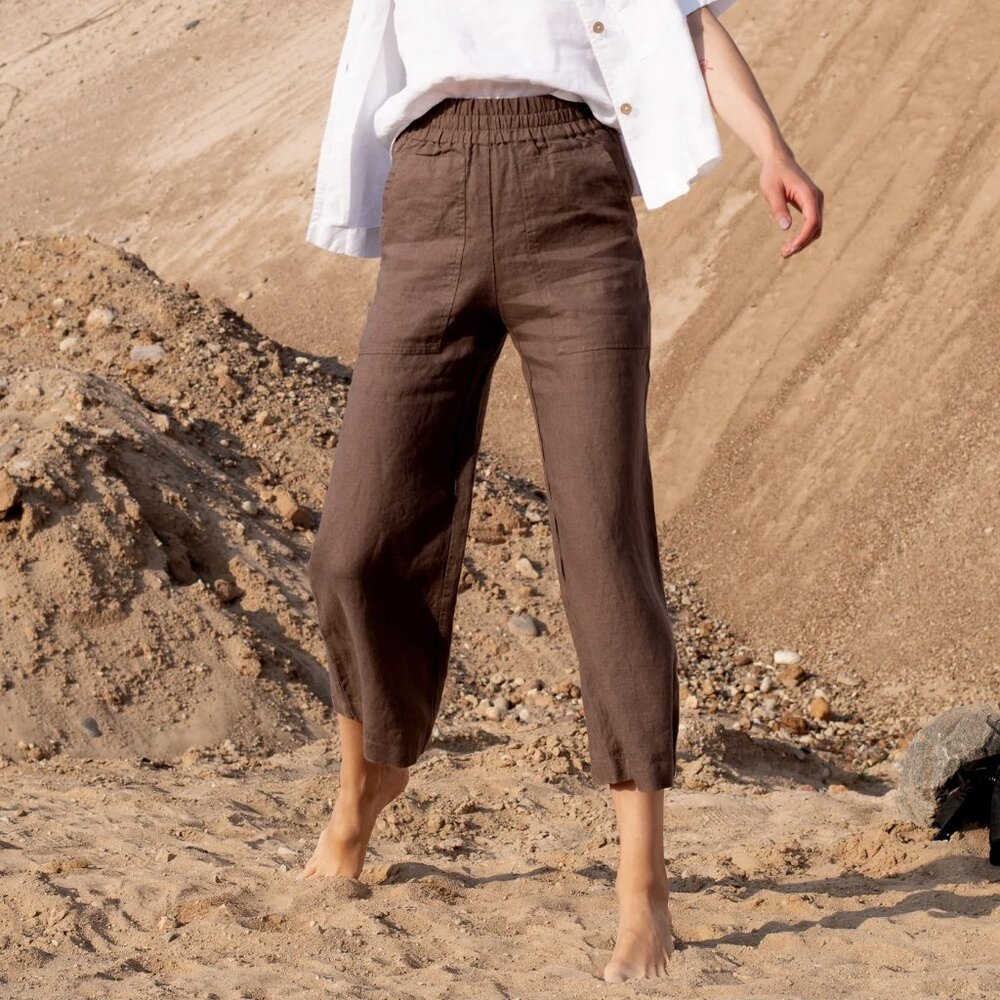 notPERFECTLINEN Puglia Straight Cropped Pants